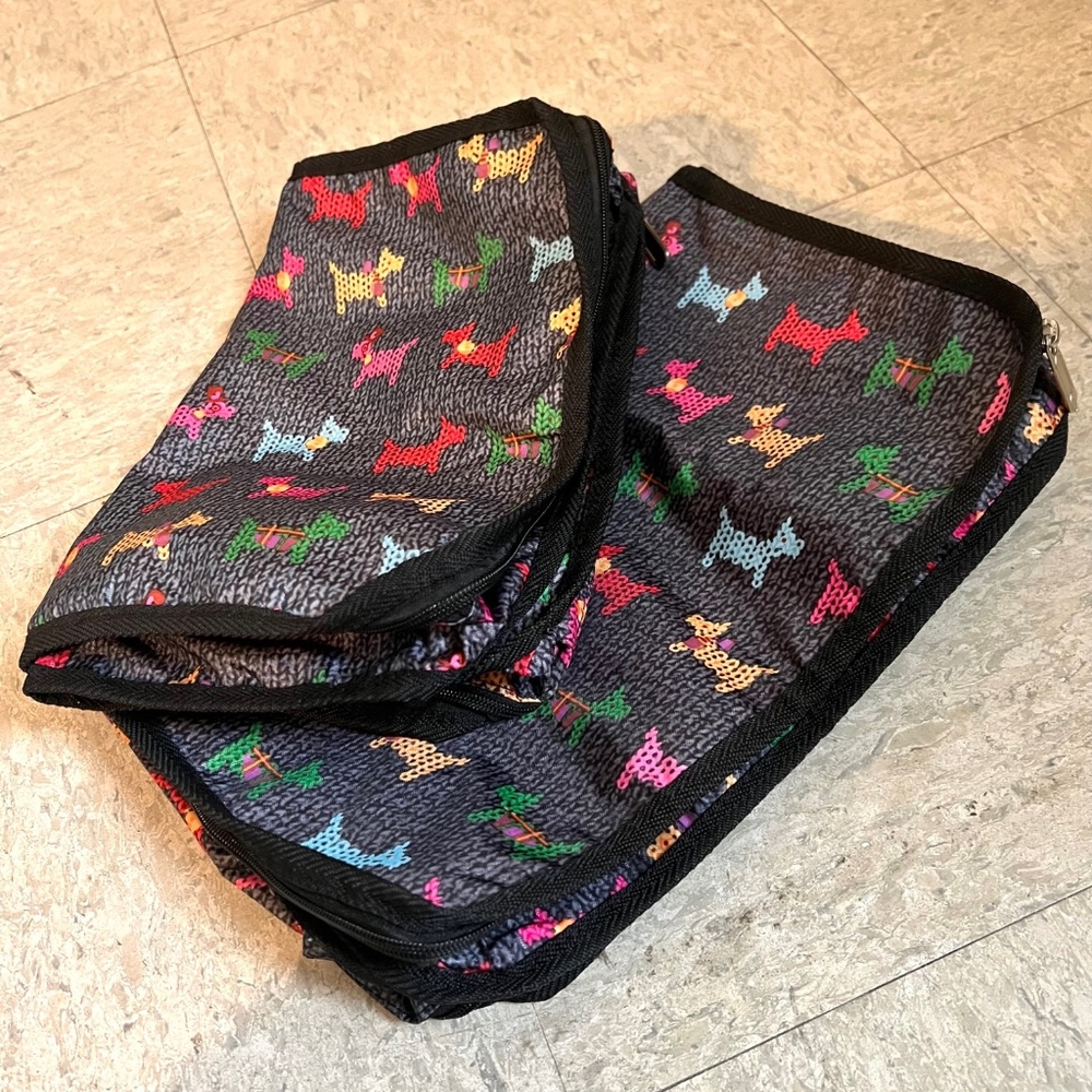 Colorful Terrier Dog Pattern Nylon Zipper Travel Packing Cubes 2 Piece Set - Picture 16 of 16
